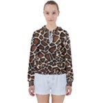 Giraffe Texture, Macro Women s Tie Up Sweat