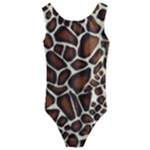 Giraffe Texture, Macro Kids  Cut-Out Back One Piece Swimsuit