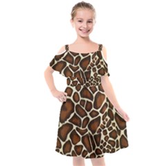 Kids  Cut Out Shoulders Chiffon Dress 