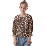 Giraffe Texture, Macro Kids  Cuff Sleeve Top