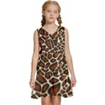 Giraffe Texture, Macro Kids  Sleeveless Tiered Mini Dress