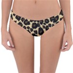 Jaguar Skin Texture, Jaguar Wool Texture, Yellow Reversible Hipster Bikini Bottoms