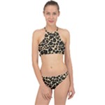 Jaguar Skin Texture, Jaguar Wool Texture, Yellow Halter Bikini Set