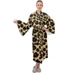 Jaguar Skin Texture, Jaguar Wool Texture, Yellow Maxi Velvet Kimono