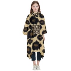 Jaguar Skin Texture, Jaguar Wool Texture, Yellow Kids  Hooded Rain Ponchos from ArtsNow.com