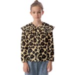 Jaguar Skin Texture, Jaguar Wool Texture, Yellow Kids  Peter Pan Collar Blouse