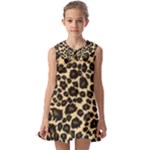 Jaguar Skin Texture, Jaguar Wool Texture, Yellow Kids  Pilgrim Collar Ruffle Hem Dress