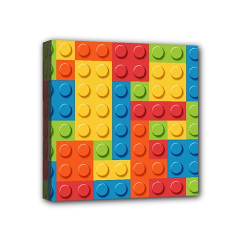 Lego Bricks, Colorful Dots Background Mini Canvas 4  x 4  (Stretched) from ArtsNow.com