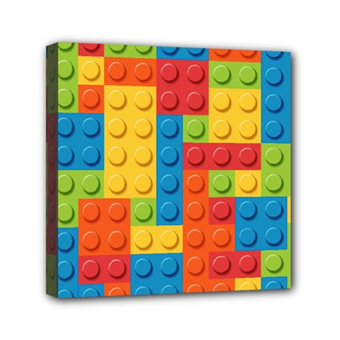 Lego Bricks, Colorful Dots Background Mini Canvas 6  x 6  (Stretched) from ArtsNow.com