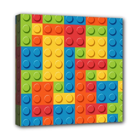 Lego Bricks, Colorful Dots Background Mini Canvas 8  x 8  (Stretched) from ArtsNow.com