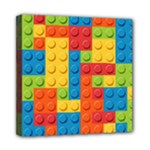 Lego Bricks, Colorful Dots Background Mini Canvas 8  x 8  (Stretched)