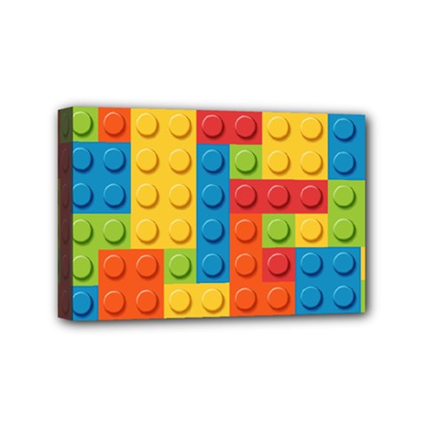 Lego Bricks, Colorful Dots Background Mini Canvas 6  x 4  (Stretched) from ArtsNow.com