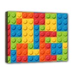 Lego Bricks, Colorful Dots Background Canvas 14  x 11  (Stretched)