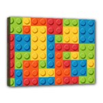 Lego Bricks, Colorful Dots Background Canvas 16  x 12  (Stretched)