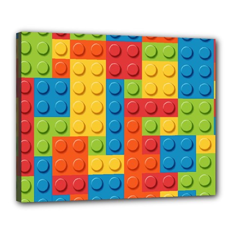 Lego Bricks, Colorful Dots Background Canvas 20  x 16  (Stretched) from ArtsNow.com