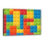 Lego Bricks, Colorful Dots Background Canvas 18  x 12  (Stretched)