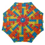 Lego Bricks, Colorful Dots Background Straight Umbrellas