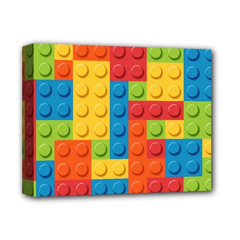 Lego Bricks, Colorful Dots Background Deluxe Canvas 14  x 11  (Stretched) from ArtsNow.com