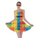 Lego Bricks, Colorful Dots Background Skater Dress