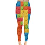 Lego Bricks, Colorful Dots Background Everyday Leggings 