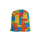 Lego Bricks, Colorful Dots Background Drawstring Pouch (Medium)