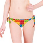 Lego Bricks, Colorful Dots Background Bikini Bottoms