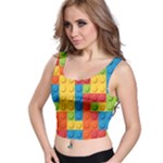 Lego Bricks, Colorful Dots Background Crop Top