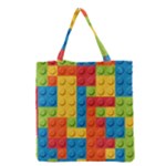 Lego Bricks, Colorful Dots Background Grocery Tote Bag