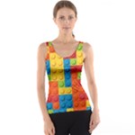 Lego Bricks, Colorful Dots Background Women s Basic Tank Top