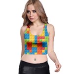 Lego Bricks, Colorful Dots Background Racer Back Crop Top