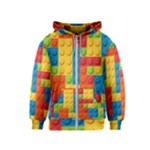 Lego Bricks, Colorful Dots Background Kids  Zipper Hoodie