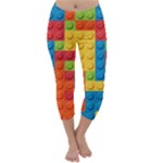 Lego Bricks, Colorful Dots Background Capri Winter Leggings 