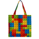 Lego Bricks, Colorful Dots Background Zipper Grocery Tote Bag