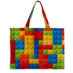 Lego Bricks, Colorful Dots Background Zipper Mini Tote Bag