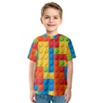 Lego Bricks, Colorful Dots Background Kids  Sport Mesh T-Shirt