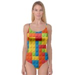 Lego Bricks, Colorful Dots Background Camisole Leotard 