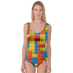 Lego Bricks, Colorful Dots Background Princess Tank Leotard 