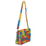 Lego Bricks, Colorful Dots Background Shoulder Bag with Back Zipper