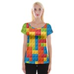 Lego Bricks, Colorful Dots Background Cap Sleeve Top