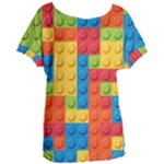 Lego Bricks, Colorful Dots Background Women s Oversized T-Shirt