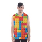 Lego Bricks, Colorful Dots Background Men s Basketball Tank Top