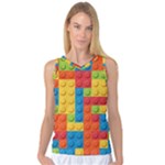 Lego Bricks, Colorful Dots Background Women s Basketball Tank Top