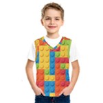 Lego Bricks, Colorful Dots Background Kids  Basketball Tank Top