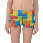 Lego Bricks, Colorful Dots Background Boyleg Bikini Bottoms