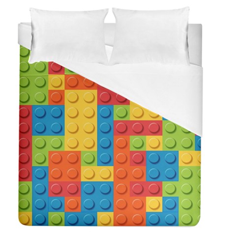 Lego Bricks, Colorful Dots Background Duvet Cover (Queen Size) from ArtsNow.com