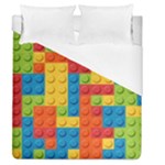 Lego Bricks, Colorful Dots Background Duvet Cover (Queen Size)