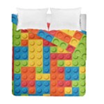 Lego Bricks, Colorful Dots Background Duvet Cover Double Side (Full/ Double Size)