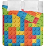 Lego Bricks, Colorful Dots Background Duvet Cover Double Side (King Size)