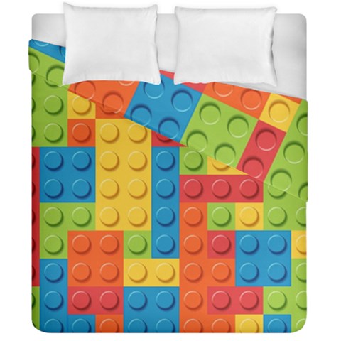 Lego Bricks, Colorful Dots Background Duvet Cover Double Side (California King Size) from ArtsNow.com