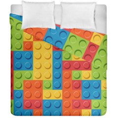 Lego Bricks, Colorful Dots Background Duvet Cover Double Side (California King Size) from ArtsNow.com